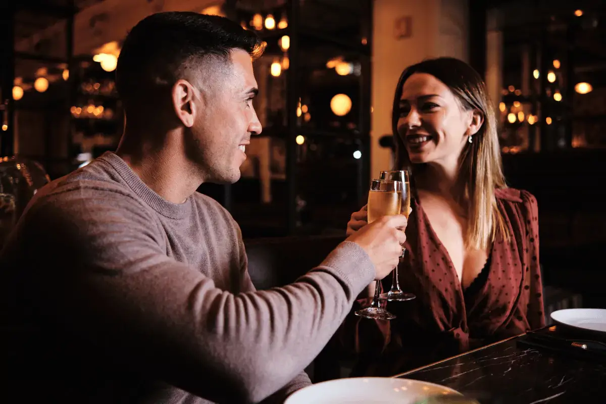 Couple having a romantic valentines day dinner